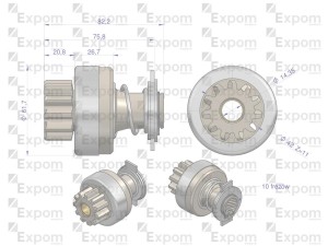 Zespół sprzęgający rozrusznika JCB 16.902.621 (rozrusznik Iskra) EXPOM KWIDZYN eu 
