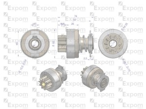 Zespół sprzęgający rozrusznika MSX170EX AZE4217. IS1315 (16.912.397)