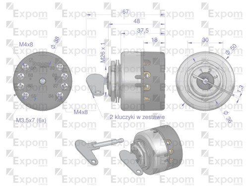 Stacyjka z kluczykiem C-330/360/385 EXPOM KWIDZYN eu-148221