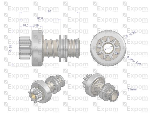 Zespół sprzęgający rozrusznika R-5 821.700.0EX EXPOM KWIDZYN eu -24129