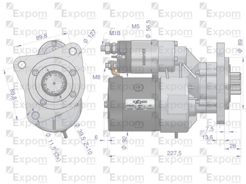 Rozrusznik z reduktorem typu Magneton Ursus 4512,4514 MF-4 Claas  9142804 Blue Line EXPOM KWIDZYN-57052
