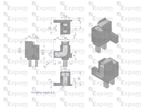 Szczotkotrzymacz ze szczotkami alternatora EX257000 A120 Bizon EXPOM KWIDZYN eu-25281