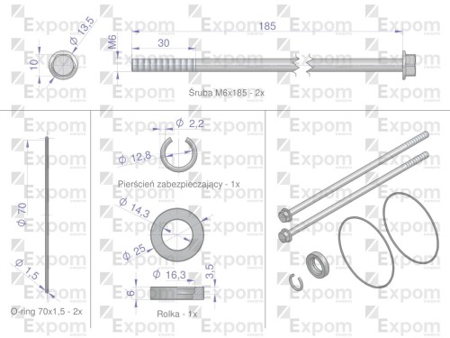 Zestaw montażowy rozrusznika MS175EX Nowy Typ EXPOM KWIDZYN eu -148218