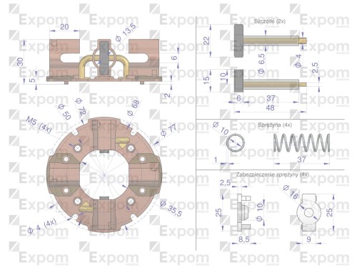 Szczotkotrzymacz rozrusznika 1447834M91 MF-4 Nowy Typ EXPOM KWIDZYN eu -23479