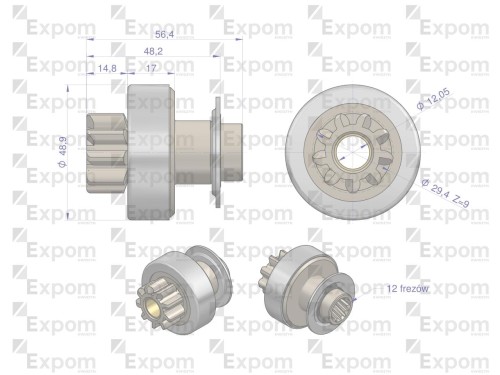 Zespół sprzęgający rozrusznika ( Typ Iskra ) MSX 1376, 16.902.183 EXPOM KWIDZYN eu -24269