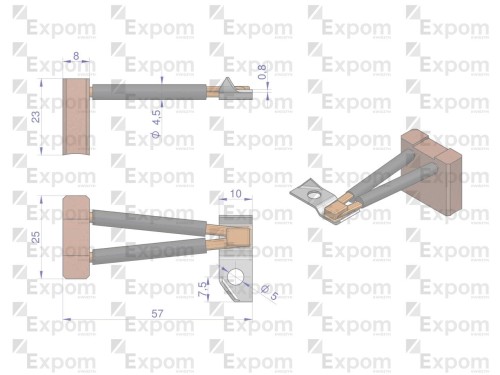 Szczotka 8x25x23 rozrusznika R-10 (20 SZT) EXPOM KWIDZYN eu-24086