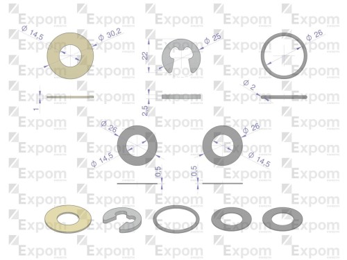Komplet podkładek rozrusznika 2005834177. 46657000 C-330 C-360 ZETOR Nowy Typ EXPOM KWIDZYN eu-23468