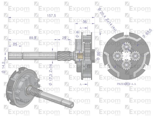 Przekładnia redukcyjna 1447834M91 MF4 EXPOM KWIDZYN eu-107933
