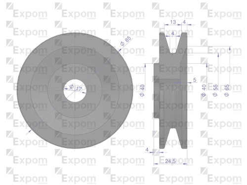 Koło pasowe alternatora 7017732M1 MF3 Nowy Typ EXPOM KWIDZYN eu -23055