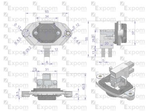 Regulator napięcia ze szczotkotrzymaczem alternatora 0120484011EX Nowy Typ EXPOM KWIDZYN eu 