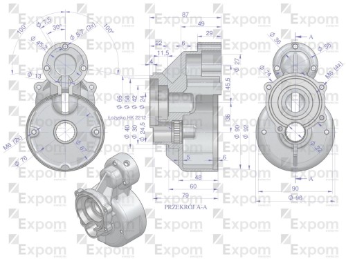 Obudowa przekładni rozrusznika typu Magneton 9142722 Blue Line EXPOM KWIDZYN-67790