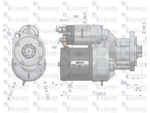 Rozrusznik z reduktorem typu Magneton DEUTZ 9142708 Blue Line EXPOM KWIDZYN-168231