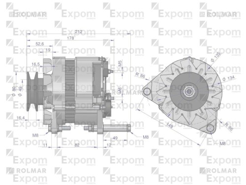 Alternator EX-260000 C-360 Nowy Typ EXPOM KWIDZYN eu -56265