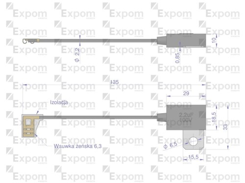 Kondensator alternatora 0290800052EX Nowy Typ EXPOM KWIDZYN eu -29526