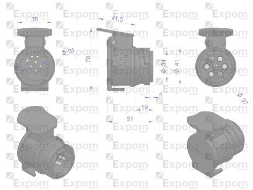 Adapter z 13-pin na 7-pin EXPOM KWIDZYN eu-219888
