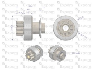 Zespół sprzęgający rozrusznika ( Typ Iskra ) MSX 1376, 16.902.183 EXPOM KWIDZYN eu 