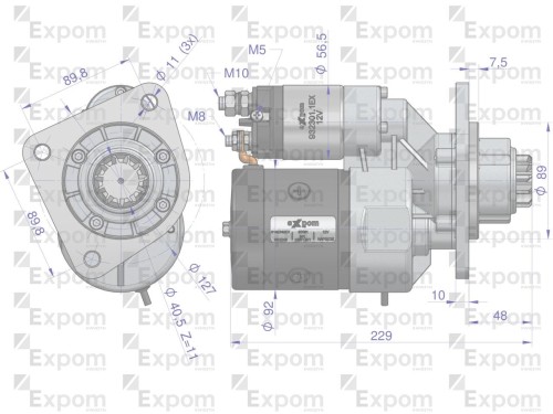 Rozrusznik z reduktorem typu Magneton 9142742 C-385 Blue Line EXPOM KWIDZYN-31026