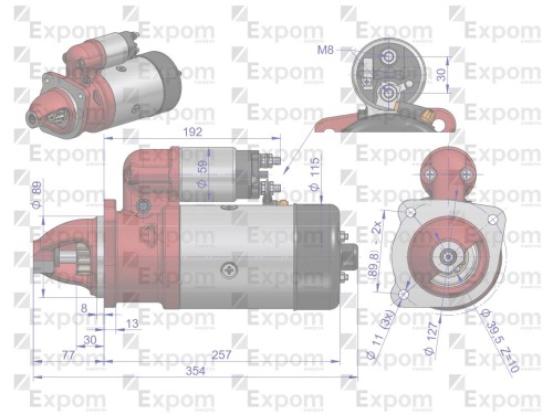 Rozrusznik R11G 12V 3kW MF4 EXPOM KWIDZYN eu-31950