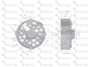 Tarcza pokrywa tylna alternatora EX230000. EX260000 C-330 C-360 EXPOM KWIDZYN eu