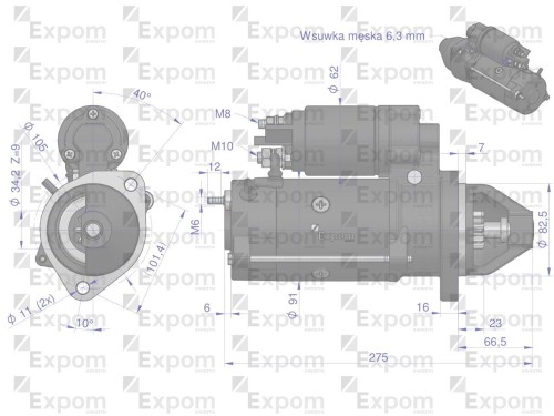 Rozrusznik 12V DEUTZ Typ Iskra  MS641 EXPOM KWIDZYN eu-331483